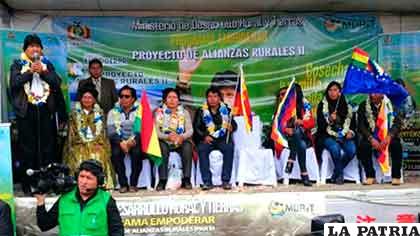 Presidente Evo Morales durante un acto en El Alto /Min. Comunicación