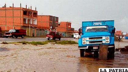 Calles de varias zonas en El Alto fueron afectadas por las recientes lluvias /Rosa Mujica
