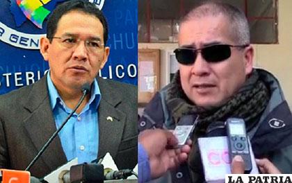 Fiscal general del Estado, Ramiro Guerrero, y el fiscal de La Paz, Vladimir Monje /Kandire