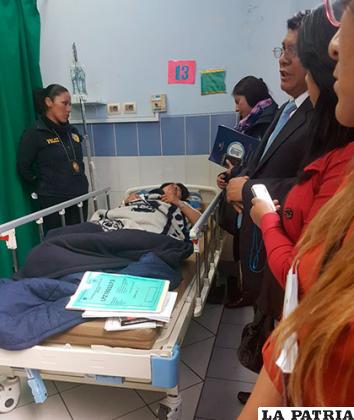La audiencia que se realizó ayer en el hospital de La Paz