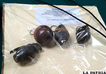 Las granadas de guerra que fueron secuestradas el día del operativo