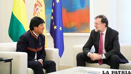 Morales con el presidente Mariano Rajoy /Twit Mariano Rajoy