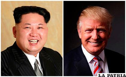 El líder norcoreano Kim Yong-un y el presidente de Estados Unidos, Donald Trump