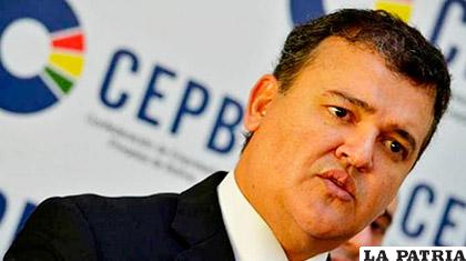 Ronald Nostas, presidente de la CEPB  /Los Tiempos