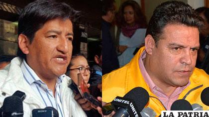 El dirigente vecinal, Jesús Vera, y el alcalde de La Paz, Luis Revilla