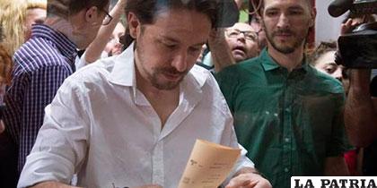 El secretario general del partido político español Podemos, Pablo Iglesias
