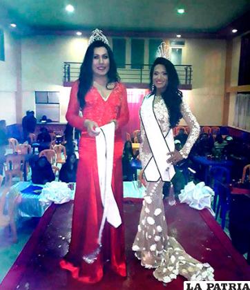 Priscila Foster, Miss Bolivia Trans 
Universo (izquierda) y Chelssy Suárez, Miss Bolivia Trans Mundo (derecha)