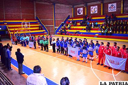 Durante el acto de inauguración del certamen nacional de futsal categoría Sénior