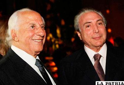 El abogado José Yunes (izq.) y el presidente Michel Temer