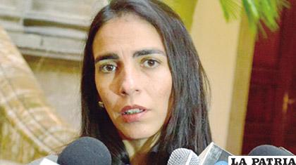 La ministra de Salud, Gabriela Montaño /ABI