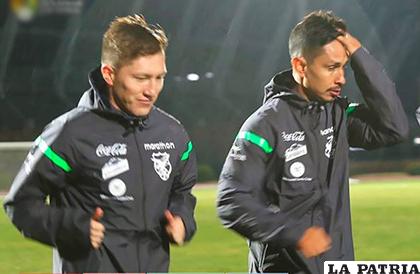 Chumacero junto a Vejarano durante el entrenamiento de la selección /Cortesía FBF