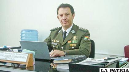 El excomandante de la Policía de Oruro, Rommel Raña/ LA PATRIA