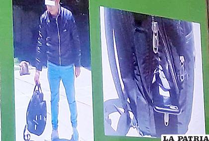 Imágenes captadas por cámaras de seguridad que evidencian la acción del sujeto /Policía Boliviana