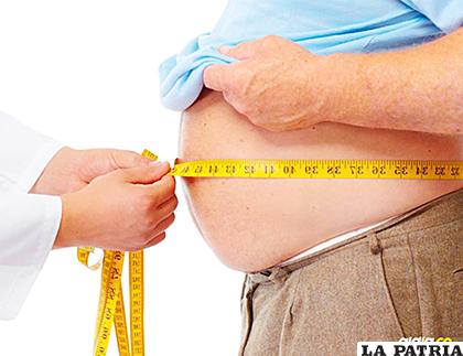 La acumulación del exceso de grasa debajo del diafragma y en la pared torácica puede ejercer presión en los pulmones /m.aldia.co/
