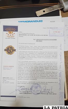 Cartas de solicitud del Instituto 