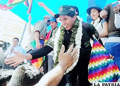 El candidato a senador por Cochabamba, Andrónico Rodríguez /INTERNET
