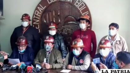 Dirigentes mineros de Huanuni y de la COB /CCB