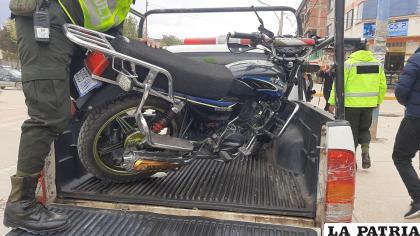 La motocicleta fue llevada a Tránsito /LA PATRIA