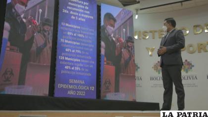 El ministro Auza durante la conferencia de prensa /MINISTERIO DE SALUD
