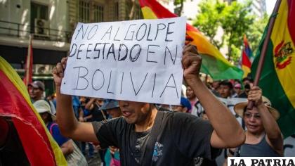 Bolivianos que radican en Argentina se manifestaron en las calles de Buenos Aires, en 2019 /Foto RR.SS.