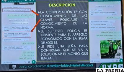 Mensajes que se enviaban a las víctimas /Erbol
