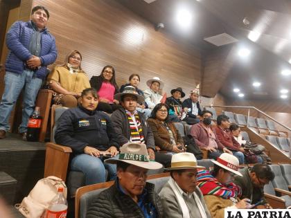 Legisladores orureños durante la sesión en la que se aprobaron los proyectos /Cortesía
