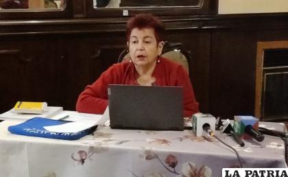 La conferencia de prensa realizada por la exministra Morales /LA PATRIA