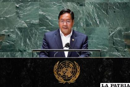 El Presidente, Luis Arce, en la Conferencia de las Naciones Unidas sobre el Agua /RR.SS.