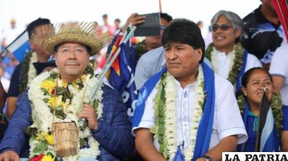 El presidente Luis Arce y Evo Morales /Twitter Lucho Arce