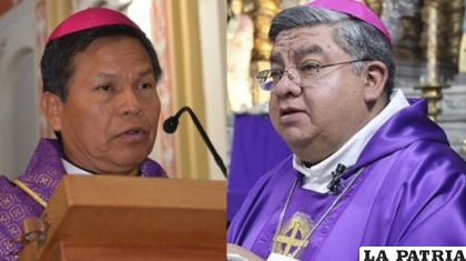 El arzobispo de Santa Cruz, monseñor René Leigue, y el obispo de El Alto, monseñor Giovani Arana / RR.SS.