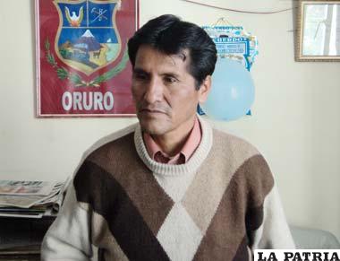 Ejecutivo de la Federación de Chóferes “San Cristóbal”, Rigoberto Mamani