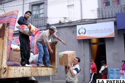 Donaciones serán embarcadas y entregadas a familias damnificadas de la ciudad de La Paz