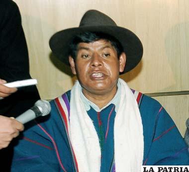 Sergio Hinojosa, líder del Conamaq