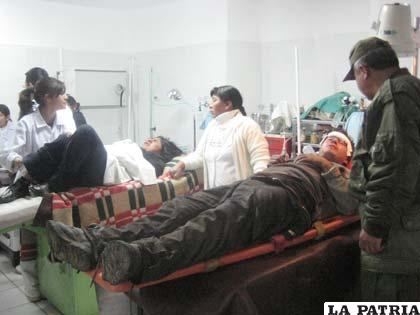 Los dos heridos atendidos en la sala de Emergencias del Hospital General
