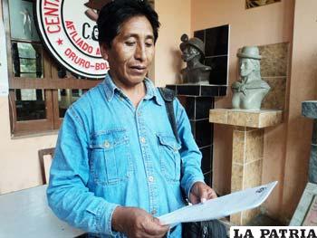 Cristóbal Huacota pide pronto un ampliado minero 