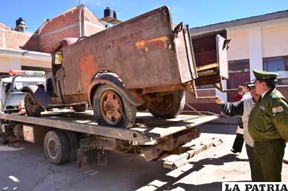 Estado en el que se encuentra el carro bombero, después de casi un siglo de su compra patrocinada por la Sociedad Yugoeslava