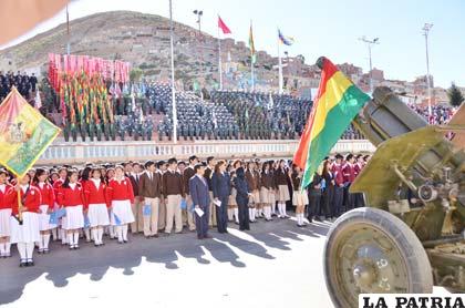 Oruro también se adhirió a la celebración en homenaje a la reivindicación marítima