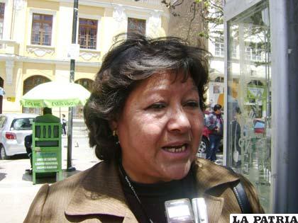Sonia Saavedra, presidenta del Comité Cívico de Oruro 