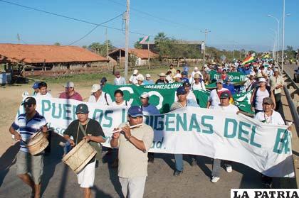 Imagen de archivo de la marcha de la Cidob hacia La Paz