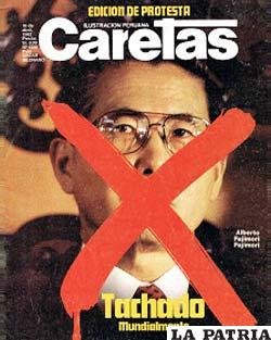 Portada de la edición protesta de la revista Caretas contra el autogolpe de Fujimori