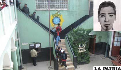 Los tres presuntos antisociales son llevados a celdas de la Felcc, después que se les tomó las huellas dactilares - Identikit del cuarto sospechoso que participó en el atraco