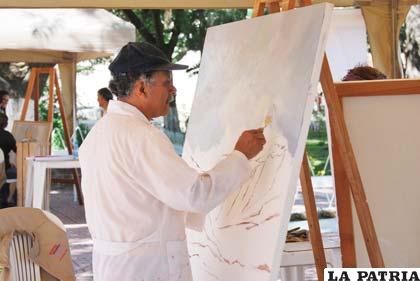 Edgar Ramiro Mendieta, plasma en sus lienzos agrestes paisajes altiplánicos con sensibilidad y destreza en un singular manejo cromático