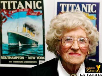 Milivina Daen, la última sobreviviente de la tragedia, murió el 31 de mayo de 2009 en Inglaterra (Foto: carteleraderosario.com.ar)