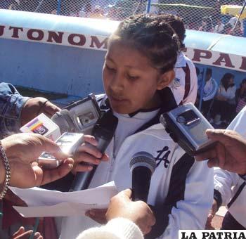 Laura Rojas en la promesa deportiva 