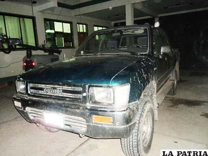 Éste fue el vehículo que fue robado en Oruro y comercializado en el área rural