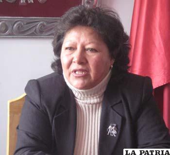 Presidenta del Comité Cívico de Oruro, Sonia Saavedra