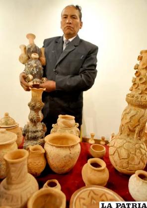 Eleuterio Gutiérrez Marcani, autor de las esculturas en cerámica