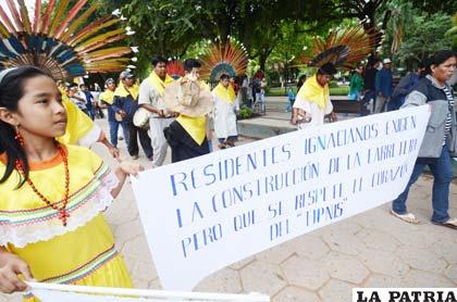 Indígenas del Isiboro Sécure iniciaron la novena marcha rumbo a sede de Gobierno desde Trinidad (Foto APG)