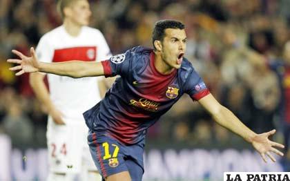 Pedro anotó el gol del empate para Barcelona