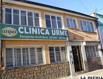 Clínica URME donde se encuentra internada la mujer embarazada que sufrió accidente